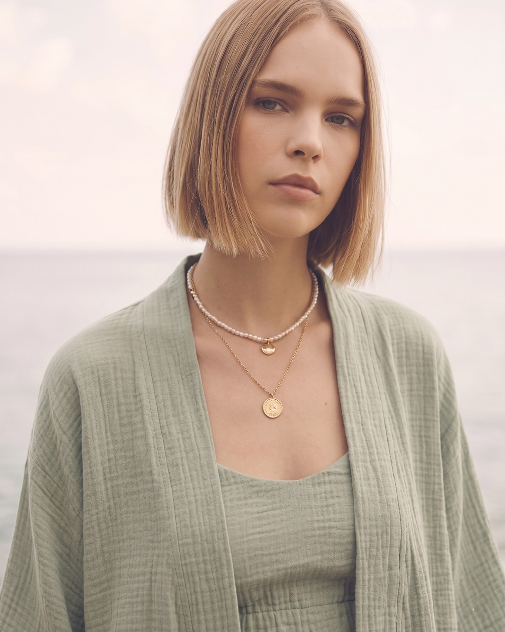 Kadın Yazlık Müslin 3'lü Set - Salaş Kimono Ceket, Crop Top ve Lastikli Şort Takımı