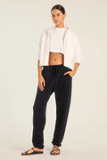 Kadın Fermuarlı Kapüşonlu Crop Sweatshirt