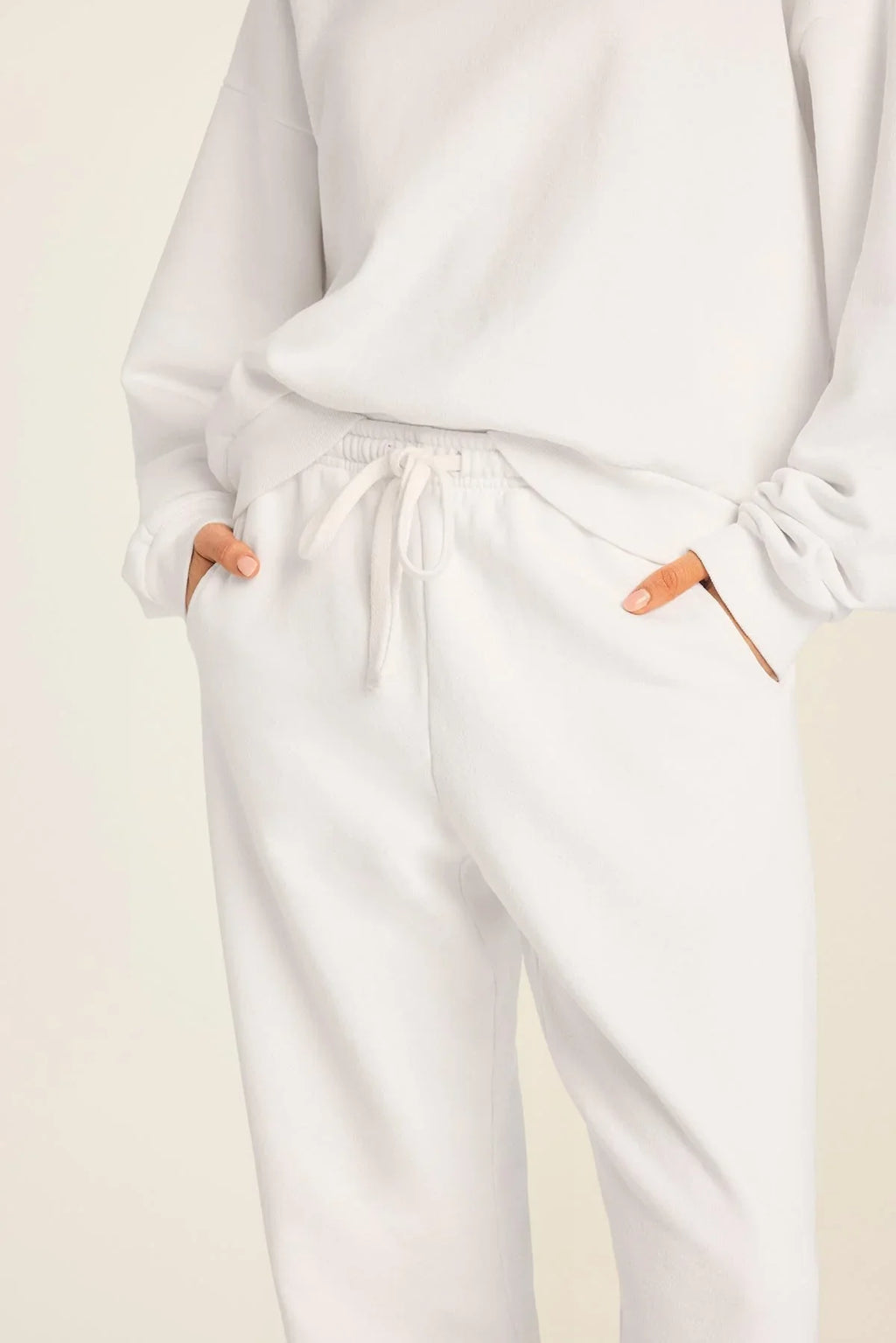 Kadın Rahat Kesim Bisiklet Yaka Crop Sweatshirt – Lounge, Ev ve Günlük