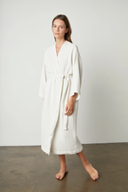 Müslin Bornoz - Kimono/Sabahlık - 2 Kat Müslin Kumaş - Beyaz