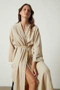 Müslin Bornoz - Kimono/Sabahlık - 2 Kat Müslin Kumaş - Bej